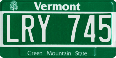 VT license plate LRY745