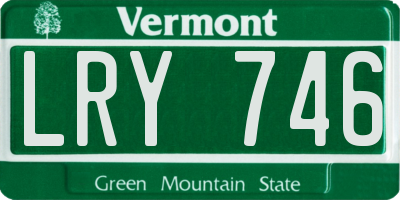 VT license plate LRY746