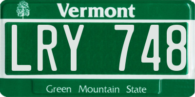 VT license plate LRY748