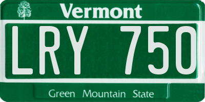 VT license plate LRY750