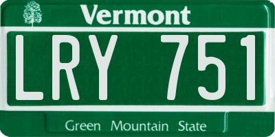 VT license plate LRY751
