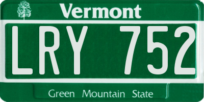 VT license plate LRY752