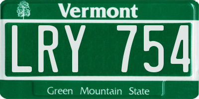 VT license plate LRY754