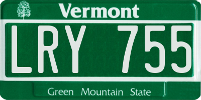 VT license plate LRY755