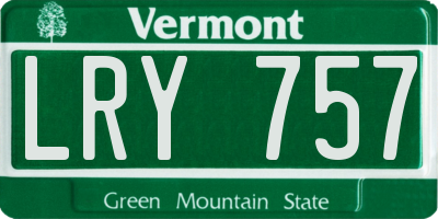 VT license plate LRY757