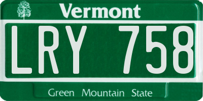 VT license plate LRY758