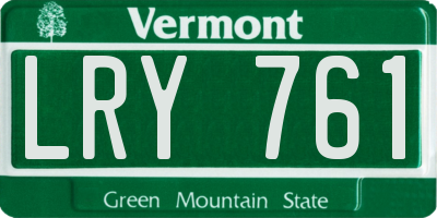 VT license plate LRY761