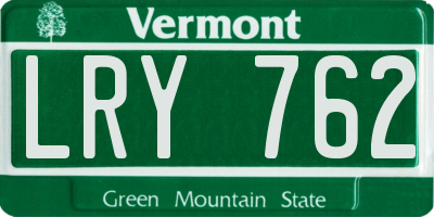 VT license plate LRY762