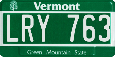 VT license plate LRY763