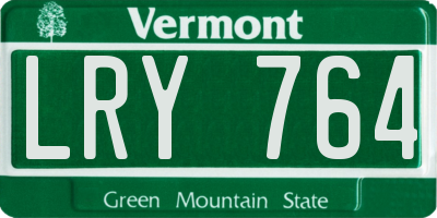 VT license plate LRY764