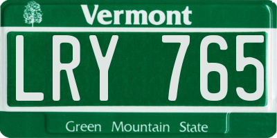 VT license plate LRY765