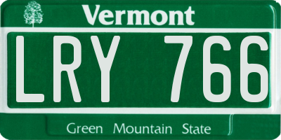 VT license plate LRY766