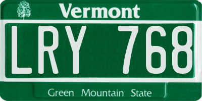VT license plate LRY768