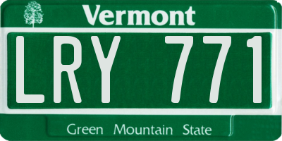 VT license plate LRY771