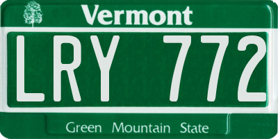 VT license plate LRY772