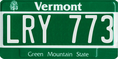 VT license plate LRY773