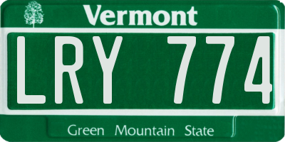 VT license plate LRY774