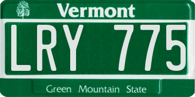 VT license plate LRY775