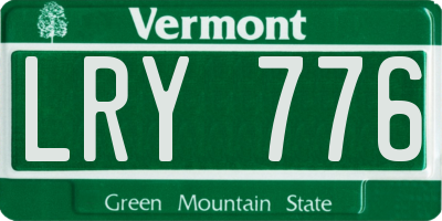 VT license plate LRY776