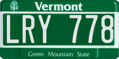 VT license plate LRY778