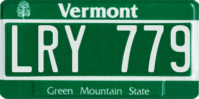 VT license plate LRY779
