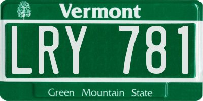 VT license plate LRY781