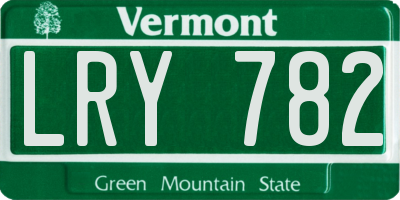 VT license plate LRY782