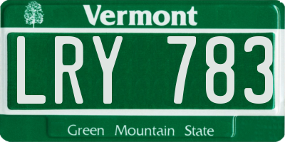 VT license plate LRY783