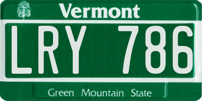 VT license plate LRY786