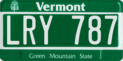 VT license plate LRY787