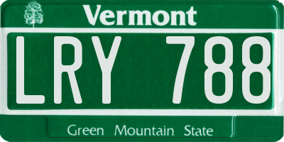 VT license plate LRY788