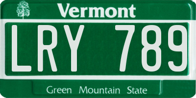 VT license plate LRY789