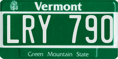 VT license plate LRY790