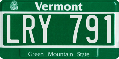 VT license plate LRY791