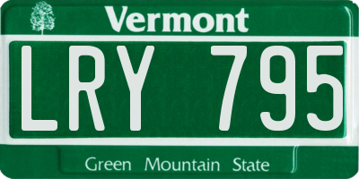 VT license plate LRY795