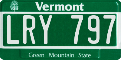 VT license plate LRY797