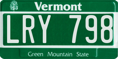 VT license plate LRY798