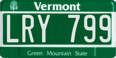 VT license plate LRY799