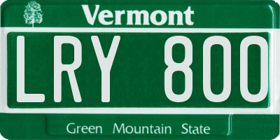 VT license plate LRY800