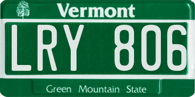VT license plate LRY806