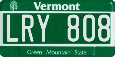 VT license plate LRY808