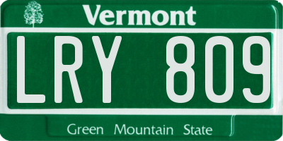 VT license plate LRY809