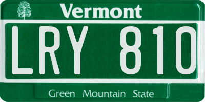 VT license plate LRY810