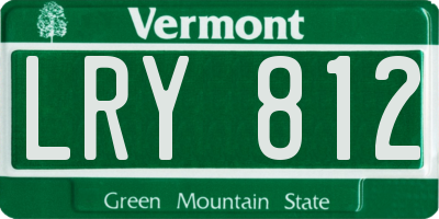 VT license plate LRY812