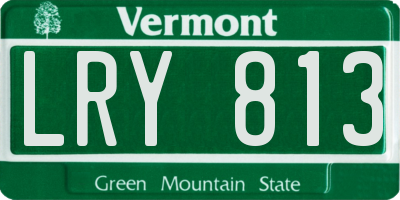 VT license plate LRY813