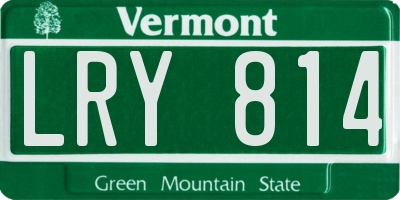 VT license plate LRY814