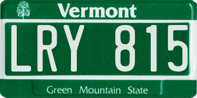 VT license plate LRY815