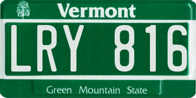 VT license plate LRY816