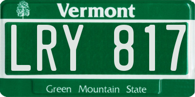 VT license plate LRY817