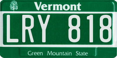 VT license plate LRY818